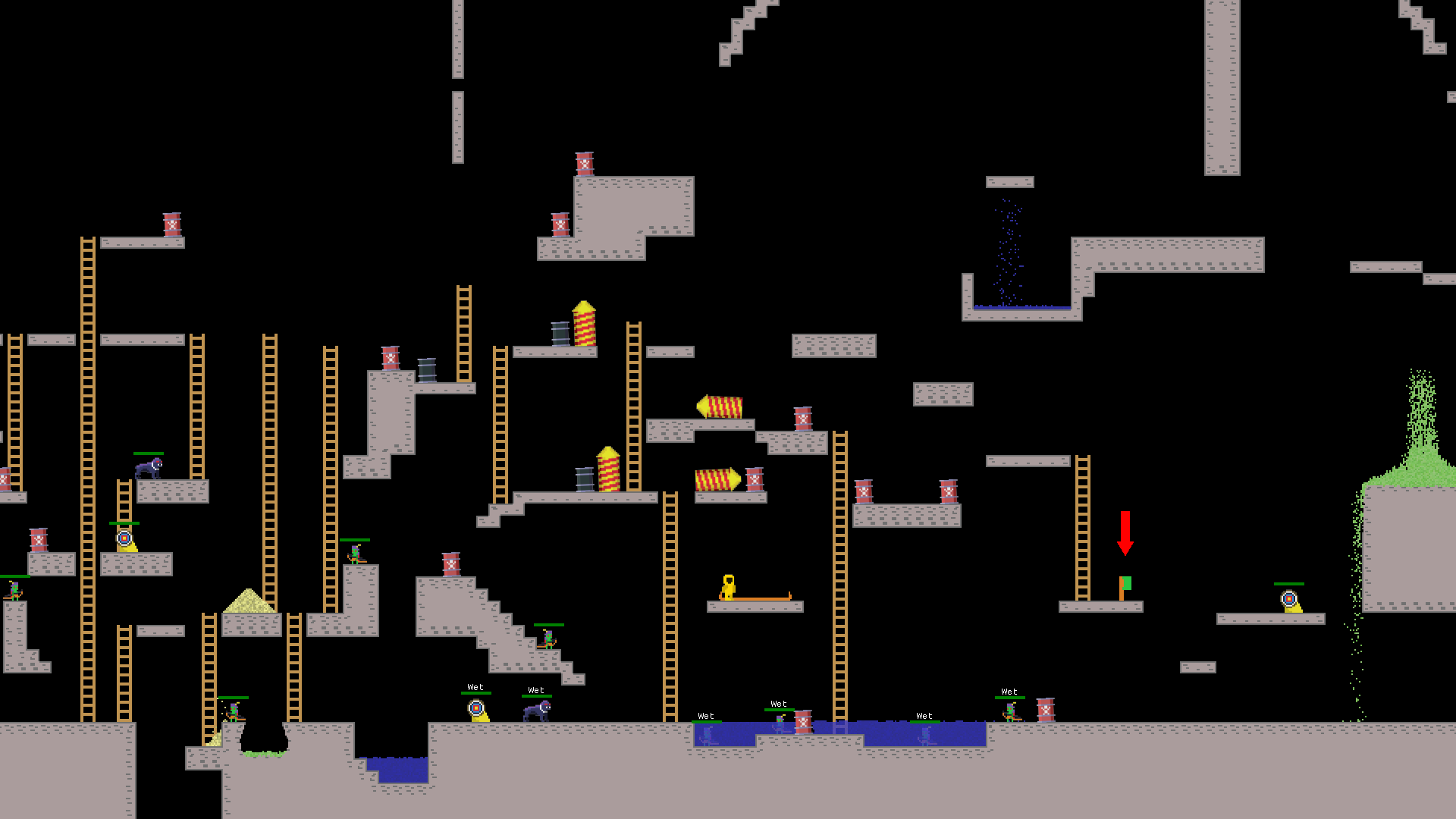 A level composed primarily of randomly placed elements