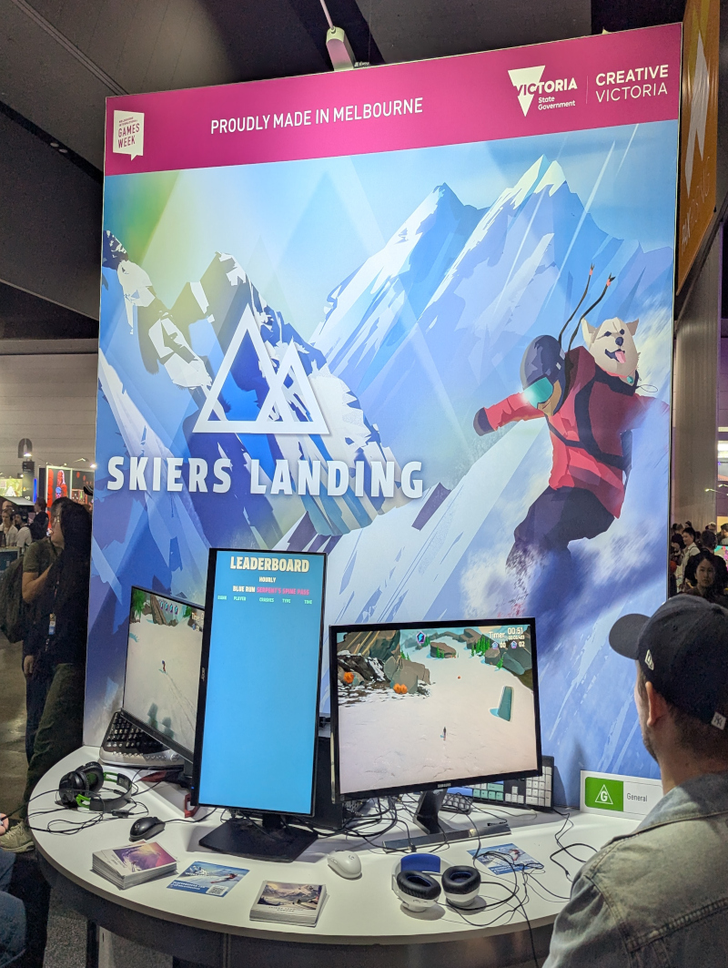 Skiers Landing game booth